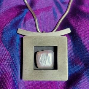 Pearl necklace shadowbox sterling silver shadow box modernist
